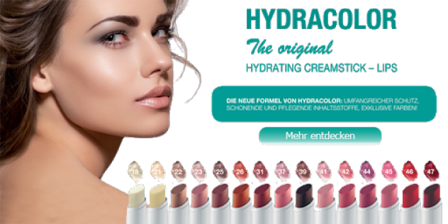 Cremig und äußerst angenehm zu tragen: der HYDRACOLOR Lippenpflegestift mit Lichtschutzfaktor 25. 